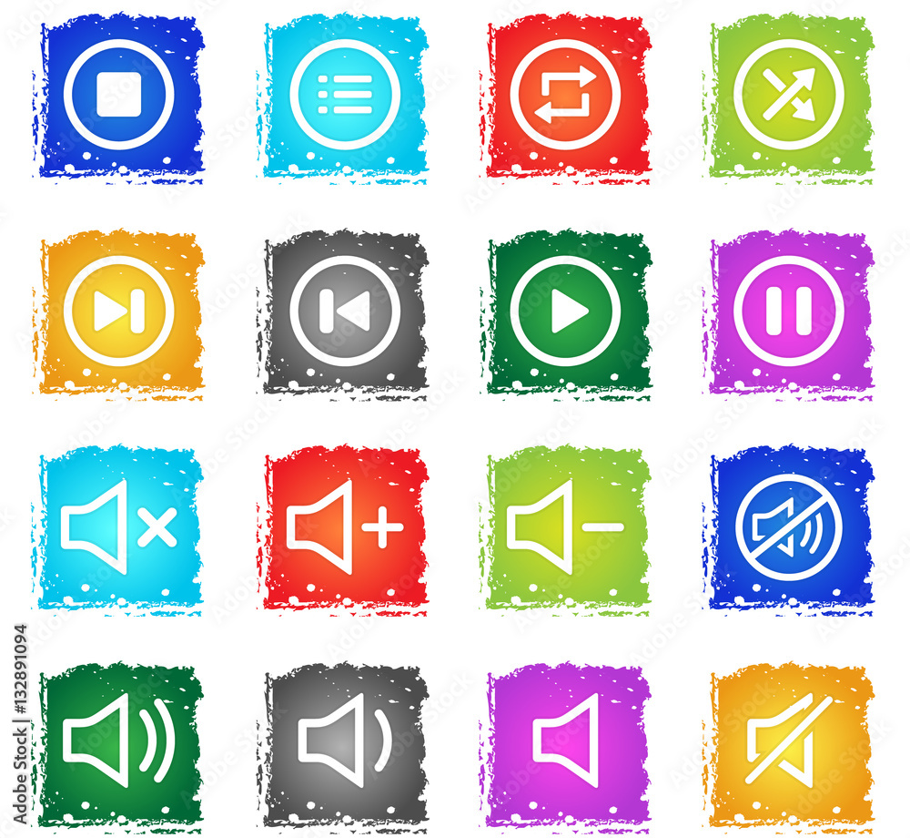Obraz premium Media player icons