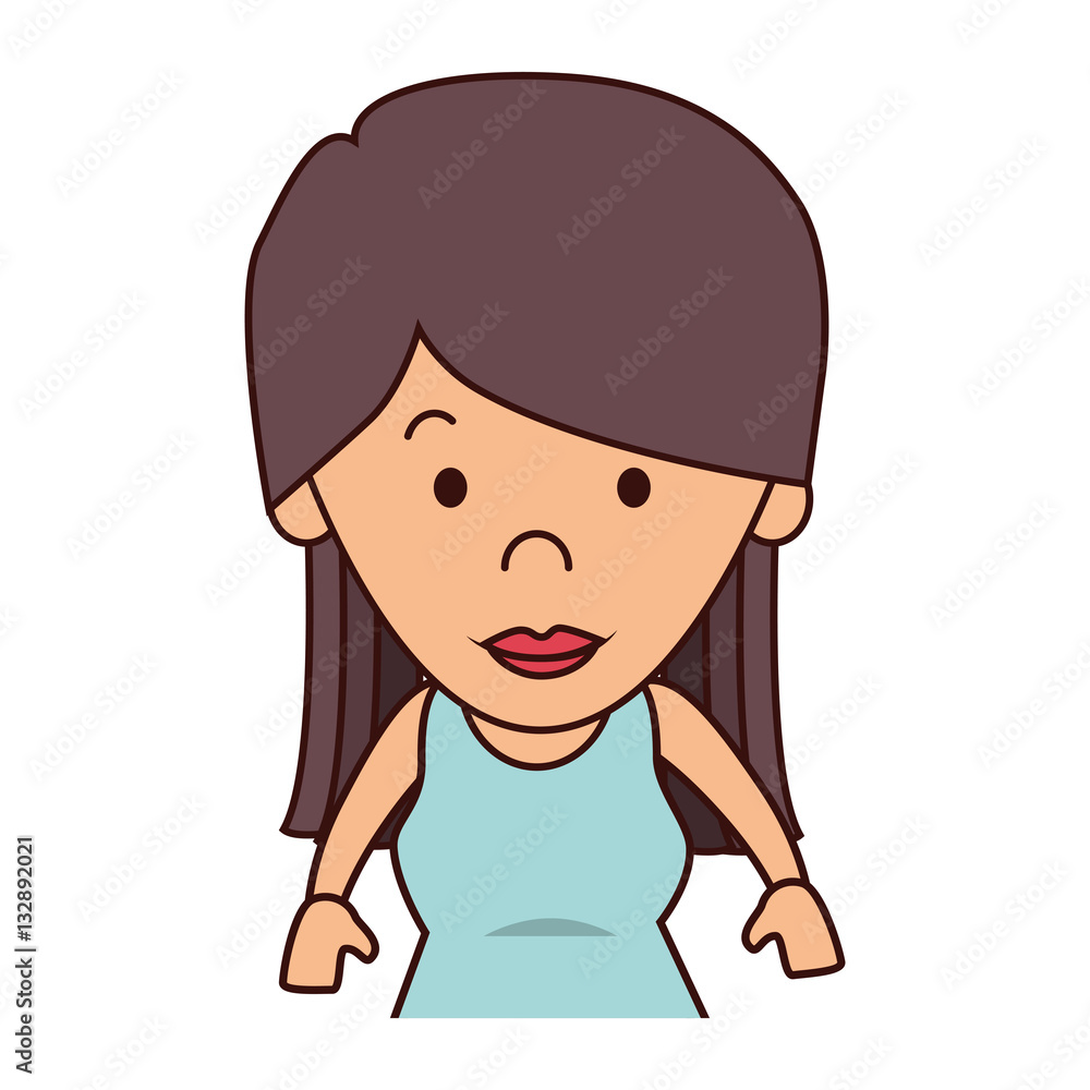 cute woman character icon vector illustration design
