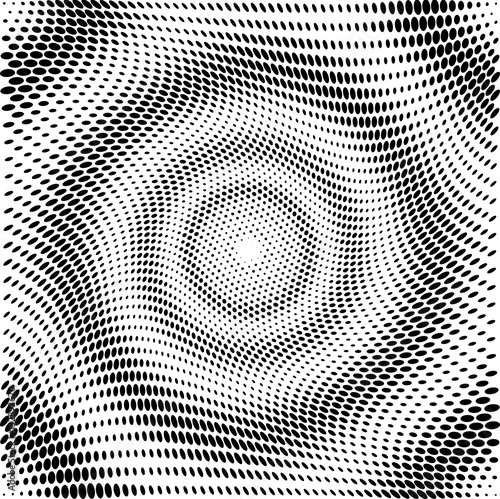 Raster Halftone pattern effect. Background. Line. Spiral. Circles. Honeycomb. Hexagon