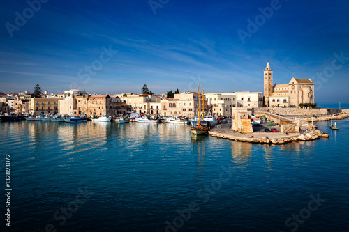 Trani, a mediaeval coastal a town on the sea in Apulia, Italy