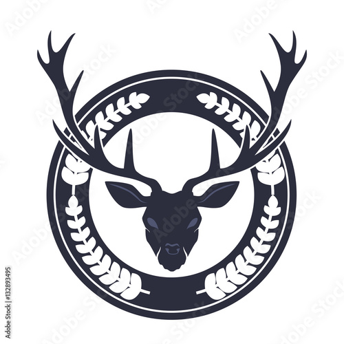 hipster style reindeer frame vector illustration design