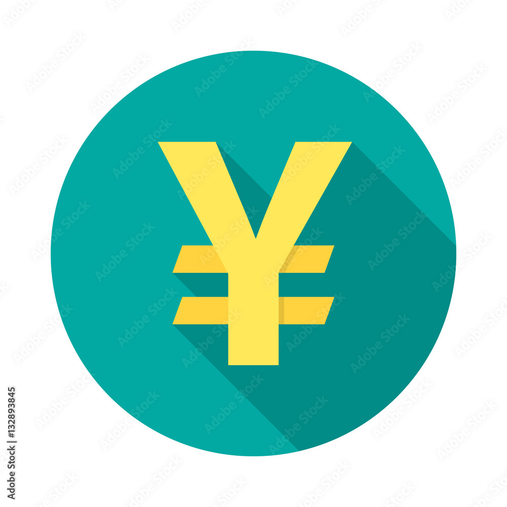 Japanese yen circle icon with long shadow. Flat design style. Japanese yen simple silhouette. Modern round icon in stylish colors. Web site page and mobile app design vector element. Japanese yen circle icon with long shadow. Flat design style. Japanese yen simple silhouette. Modern round icon in stylish colors. Web site page and mobile app design vector element.