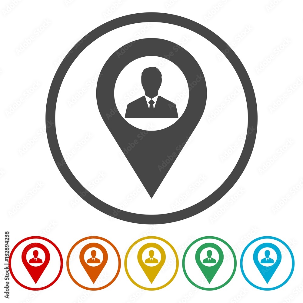 Flat user location icon, User location icon 