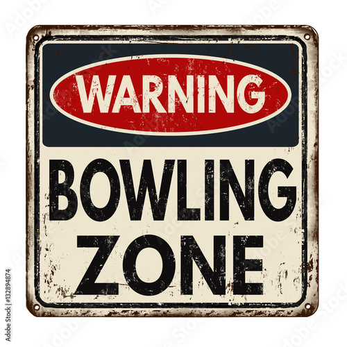 Bowling zone vintage metal sign