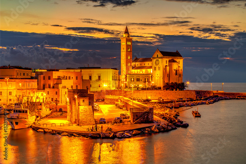 Trani cathedral in the evening, Apulia region, Italy