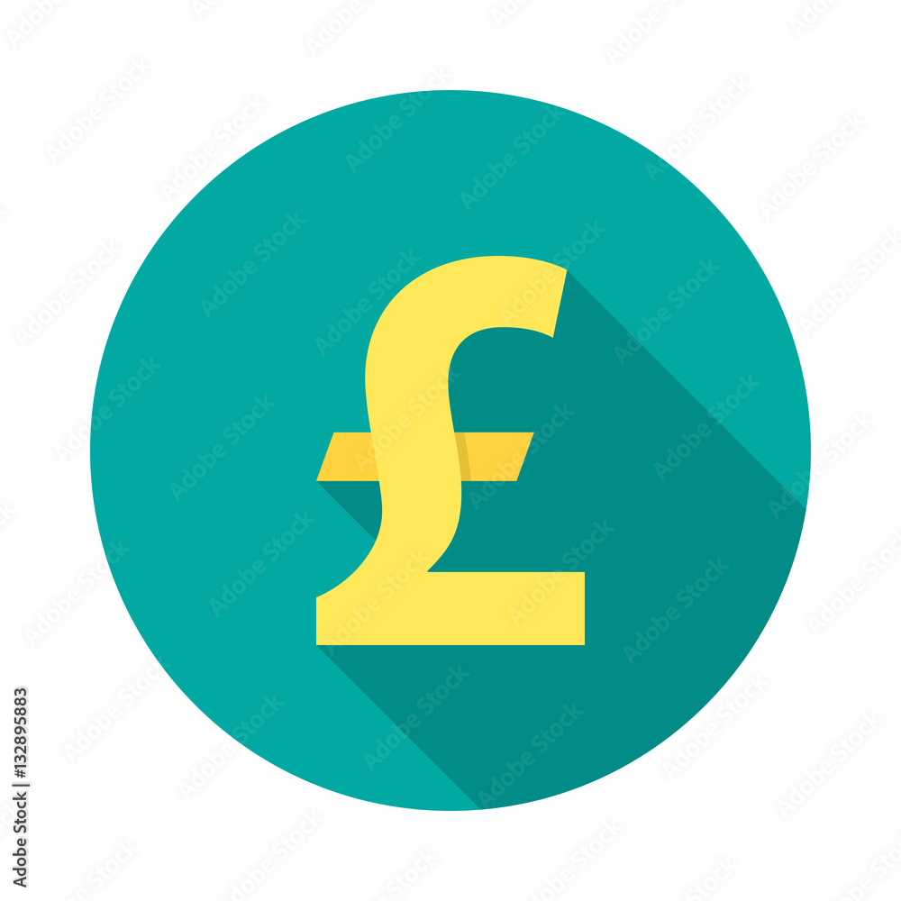 Pound sterling circle icon with long shadow. Flat design style. Pound sterling simple silhouette. Modern round icon in stylish colors. Web site page and mobile app design vector element. Pound sterling circle icon with long shadow. Flat design style. Pound sterling simple silhouette. Modern round icon in stylish colors. Web site page and mobile app design vector element.