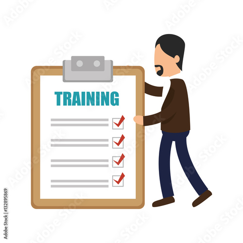 business people with checklist training icon vector illustration design