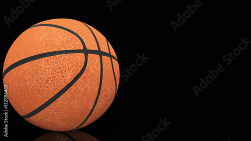 High quality render of 3D basket ball. It is isolated on black background. Clipping path is included... © paja123