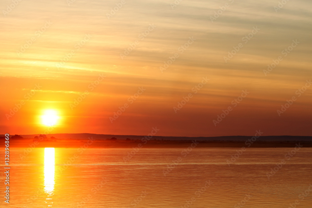 Spectacular sunset over Tsiribihina River