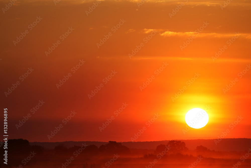 Spectacular sunset over Tsiribihina River