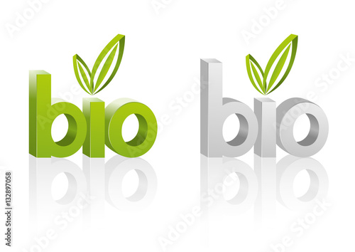 Logo prodotto biologico con foglia verde