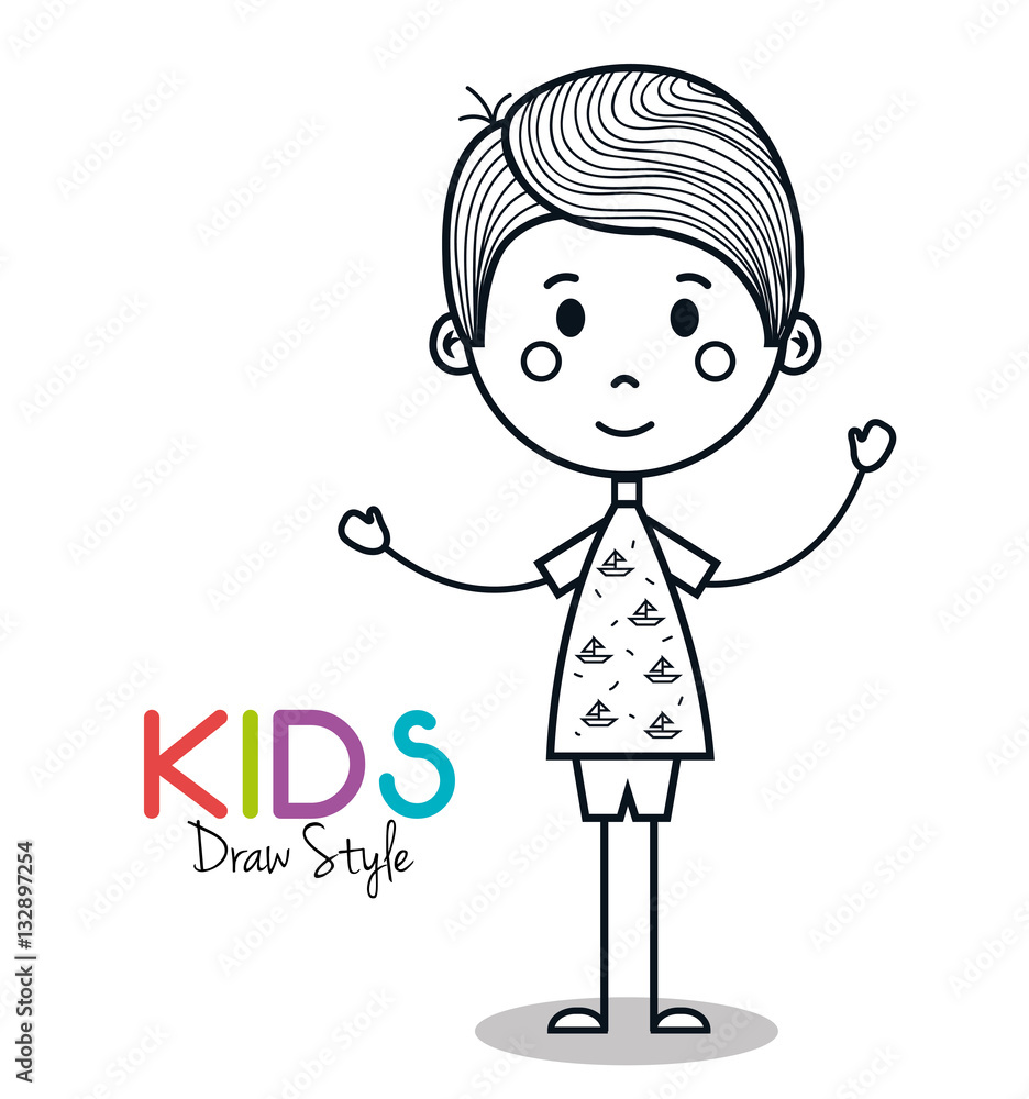 cute little boy drawing vector illustration design cute little boy drawing vector illustration design