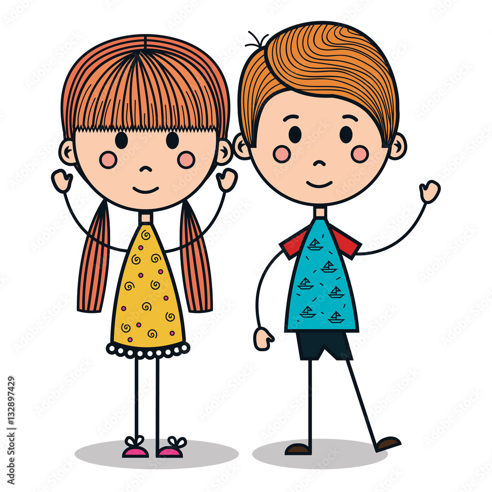 cute little kids drawing vector illustration design cute little kids drawing vector illustration design