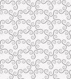 Spiral seamless lace pattern. Vintage abstract texture. Volute, twirl figures of laurel leaves. Gray contrast colored background. Vector
