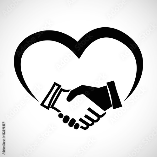 Icon Shape Handshake with heart