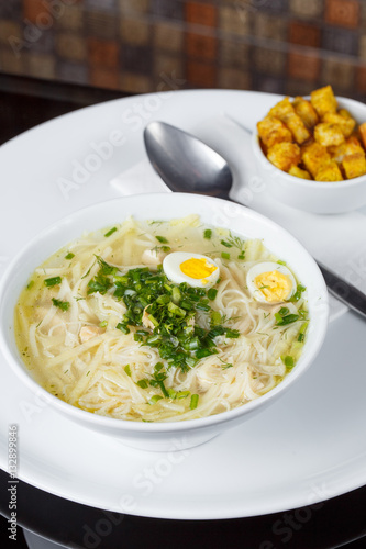 Chicken soup ugra osh with homemade noodles