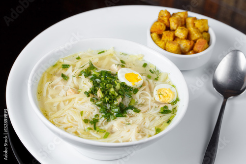 Chicken soup ugra osh with homemade noodles