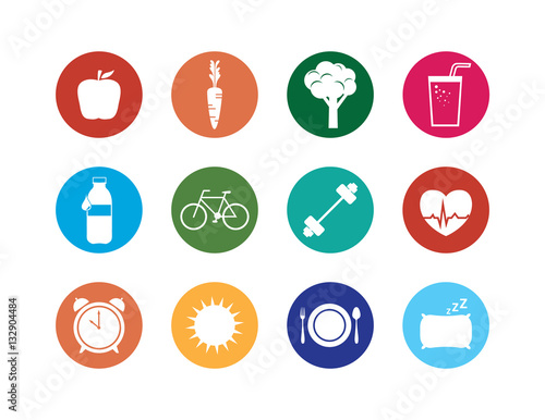 Healthy Lifestyle Icons Set