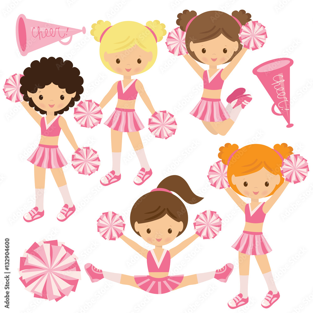 Cheerleader vector cartoon illustration Cheerleader vector cartoon illustration