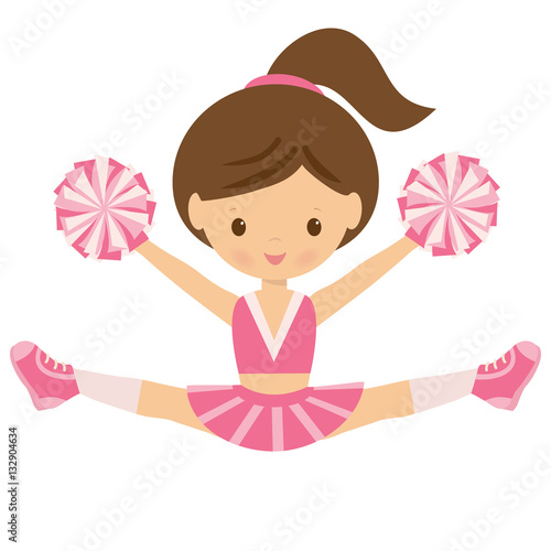 Cheerleader vector cartoon illustration