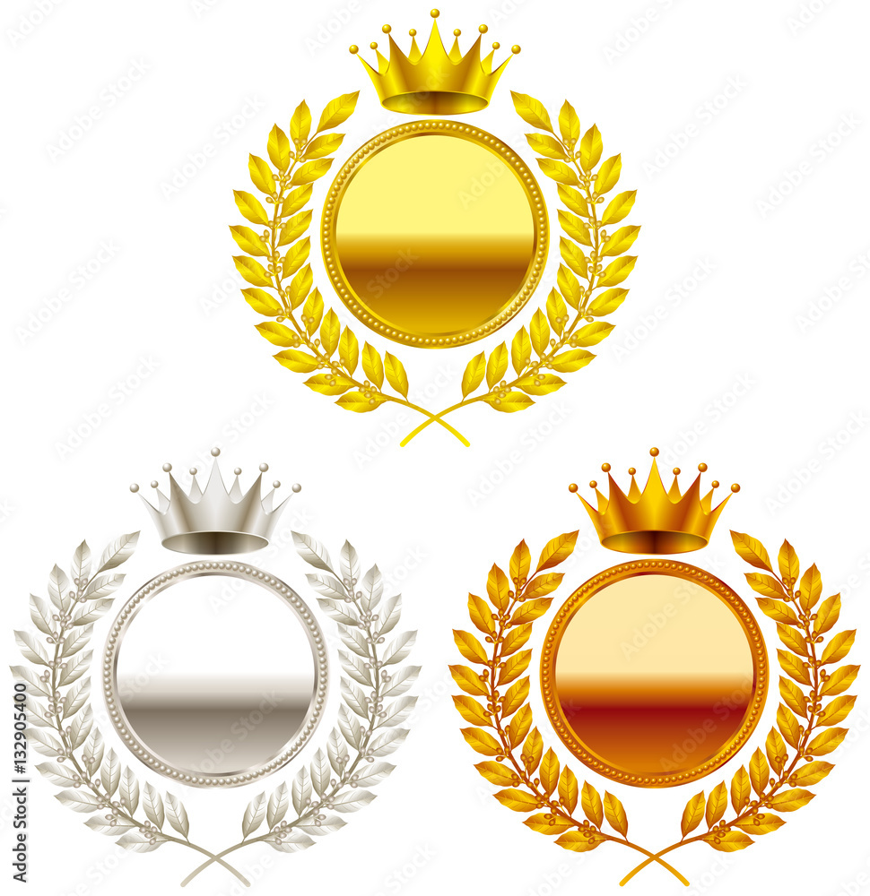 王冠 金メダル 銀メダル 銅メダル Stock Vector Adobe Stock 王冠 金メダル 銀メダル 銅メダル Stock Vector Adobe Stock