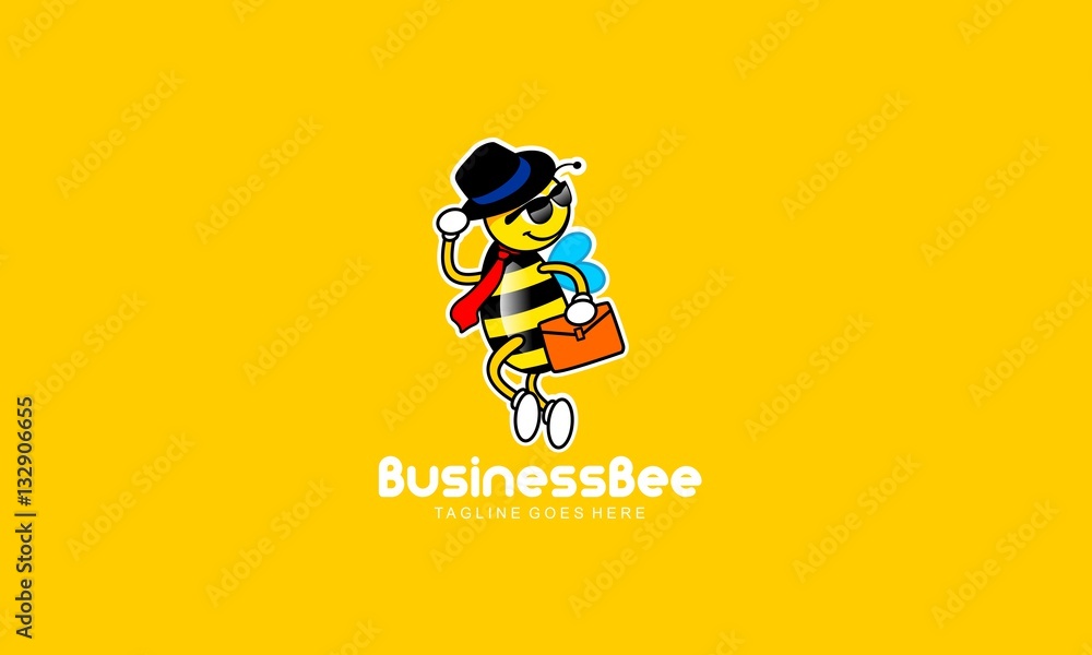 Bee Business Character Logo Bee Business Character Logo