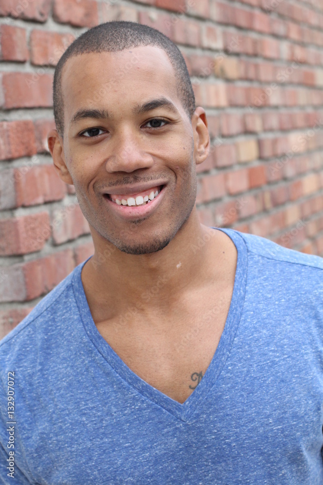 Happy Ethnic Friendly Guy Smiling Happy Ethnic Friendly Guy Smiling