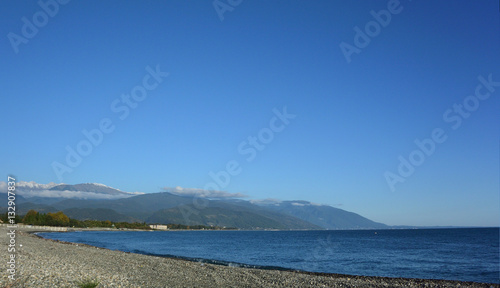 View of the beach in the Sochi  Russia