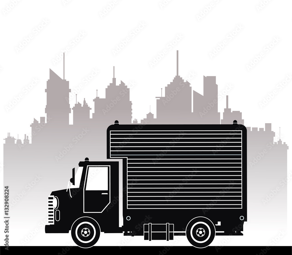 silhouette truck commercial service urban background vector illustration eps 10 silhouette truck commercial service urban background vector illustration eps 10