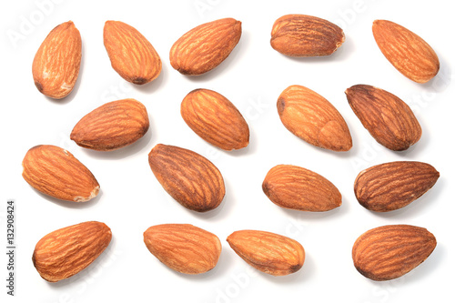 Set of Almonds on white