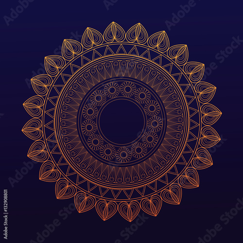 golden mandala symbol healing union vector illustration eps 10