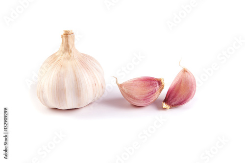 garlic on white background