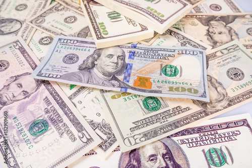 Background with money american dollar bills. Cash dollars © EwaStudio