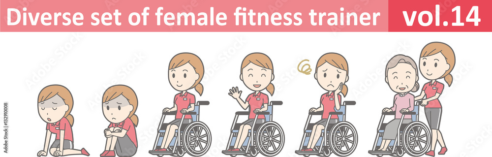 Diverse set of female fitness trainer, EPS10 vector format vol.14 Diverse set of female fitness trainer, EPS10 vector format vol.14