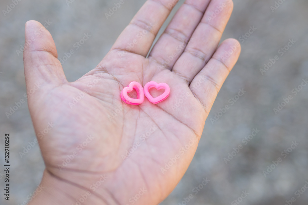 Couple hearts on hand. Couple hearts on hand.