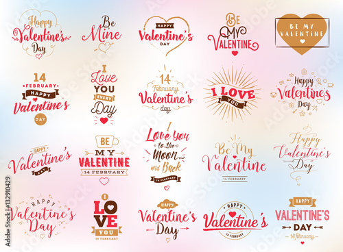 Happy Valentines day typography. Vector design.