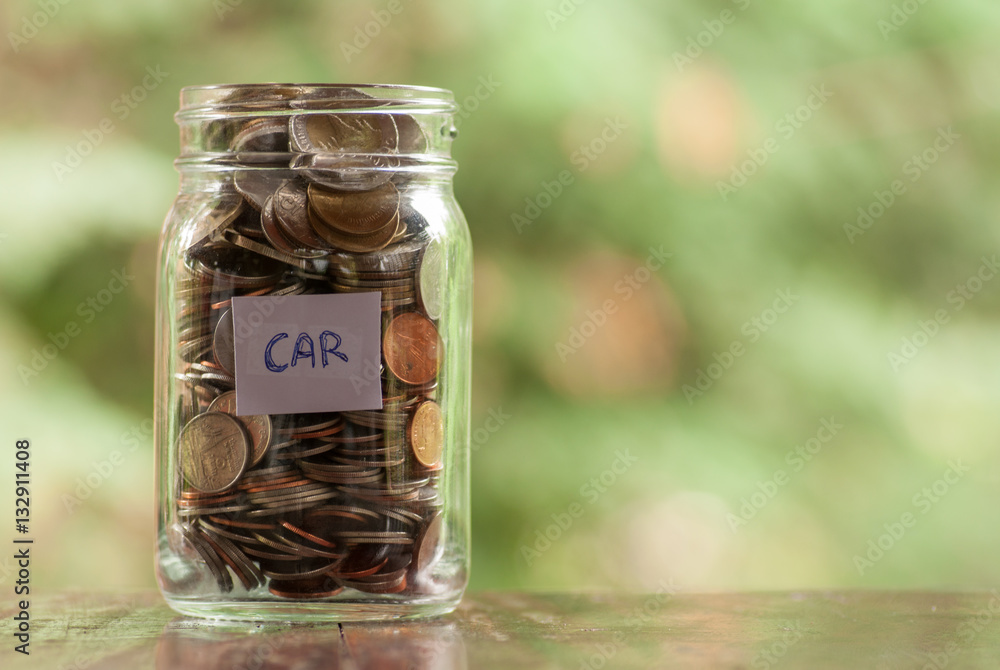 Jar of full coins in concept money saving Jar of full coins in concept money saving