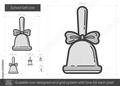 School bell line icon.