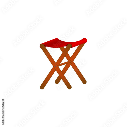 Folding wooden stool in retro design