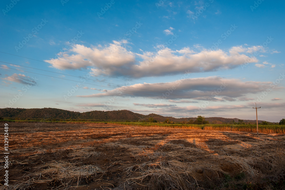 Beautiful Sunset over a rural meadow hill Beautiful Sunset over a rural meadow hill