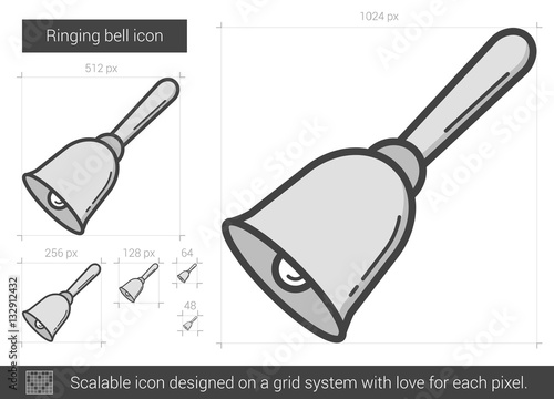 Ringing bell line icon.