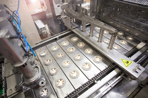 The ice cream production at the factory