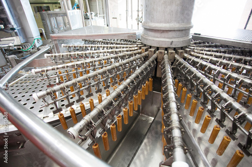 The ice cream production at the factory