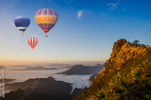 Sunrise at Phu chee dao peak of mountain in Chiang rai,Thailand