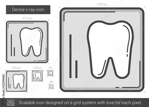 Dental x-ray line icon.