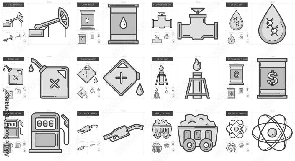 Fototapeta premium Ecology line icon set.