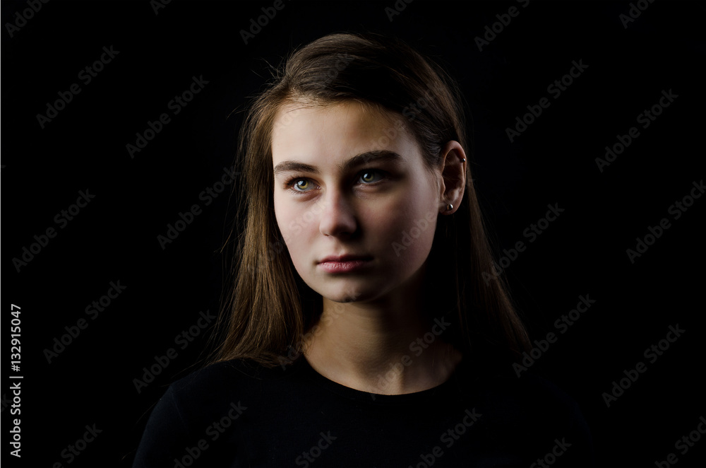 Fototapeta premium Beautiful girl portrait in the studio