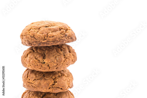 oatmeal raisin cookies on white