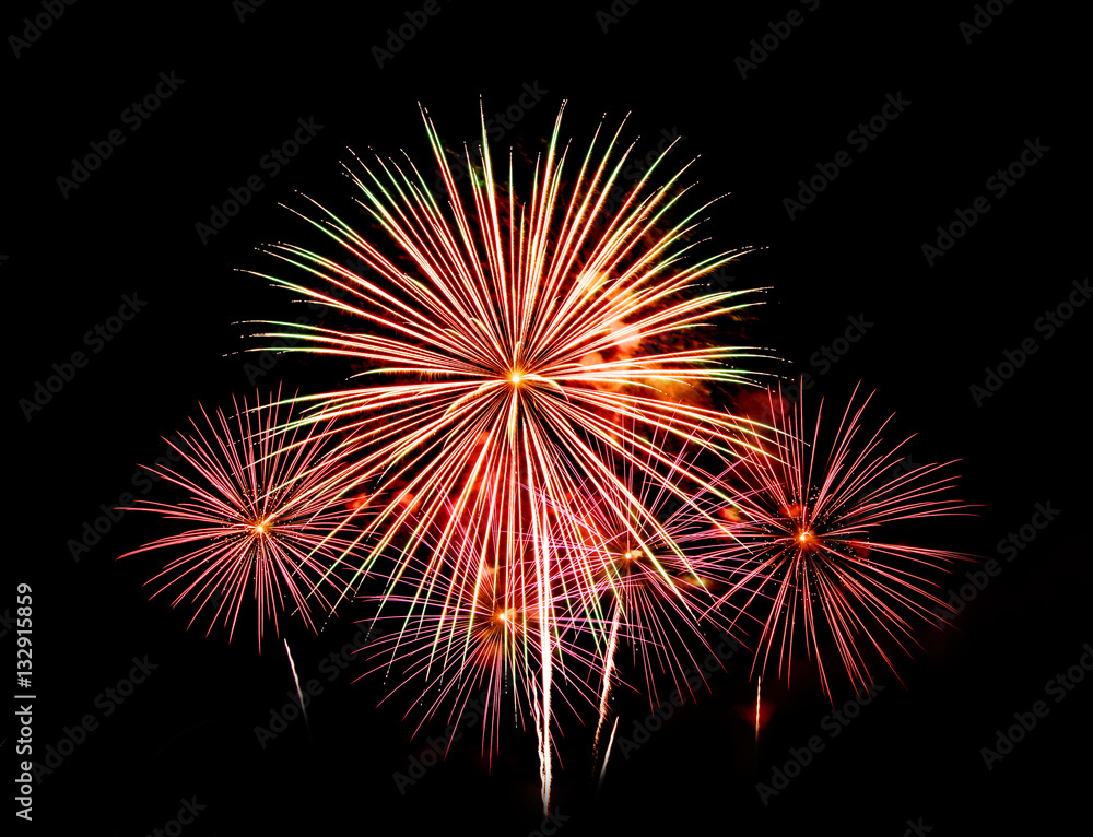 Fireworks light up the sky with dazzling display - Vibrant colo Fireworks light up the sky with dazzling display - Vibrant colo