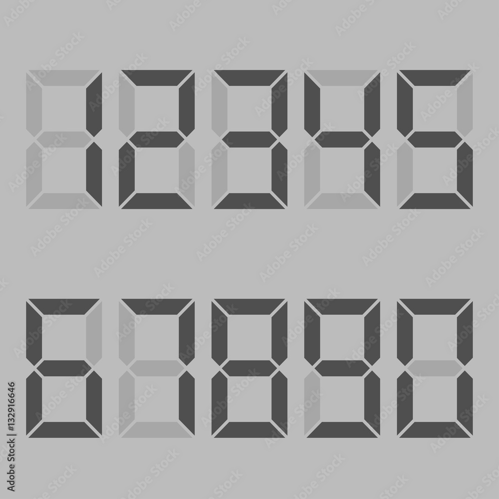 electronic figures. Grey tones. Number, amount, issue number, a copy of the calculator . Vektor illustration. electronic figures. Grey tones. Number, amount, issue number, a copy of the calculator . Vektor illustration.